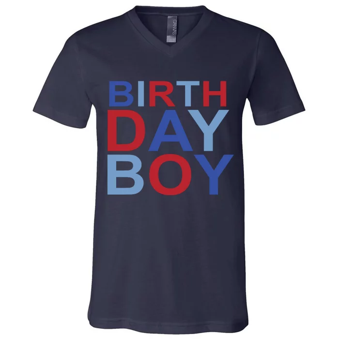 Boys With Sugar Boutique Birthday Boy Patriotic Birthday V-Neck T-Shirt