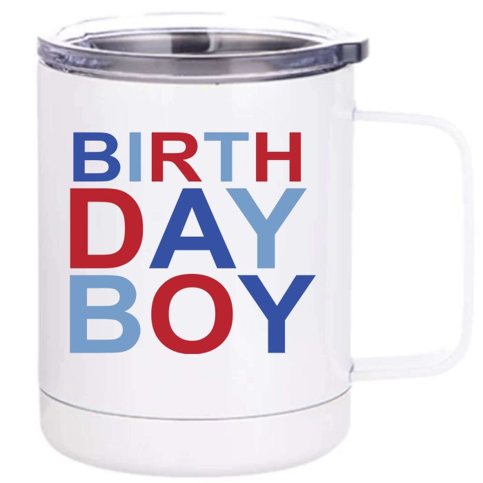 Boys With Sugar Boutique Birthday Boy Patriotic Birthday Front & Back 12oz Stainless Steel Tumbler Cup