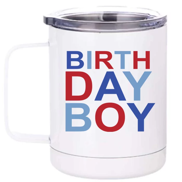 Boys With Sugar Boutique Birthday Boy Patriotic Birthday Front & Back 12oz Stainless Steel Tumbler Cup