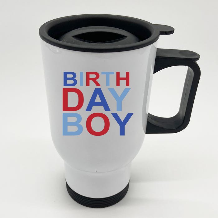 Boys With Sugar Boutique Birthday Boy Patriotic Birthday Front & Back Stainless Steel Travel Mug