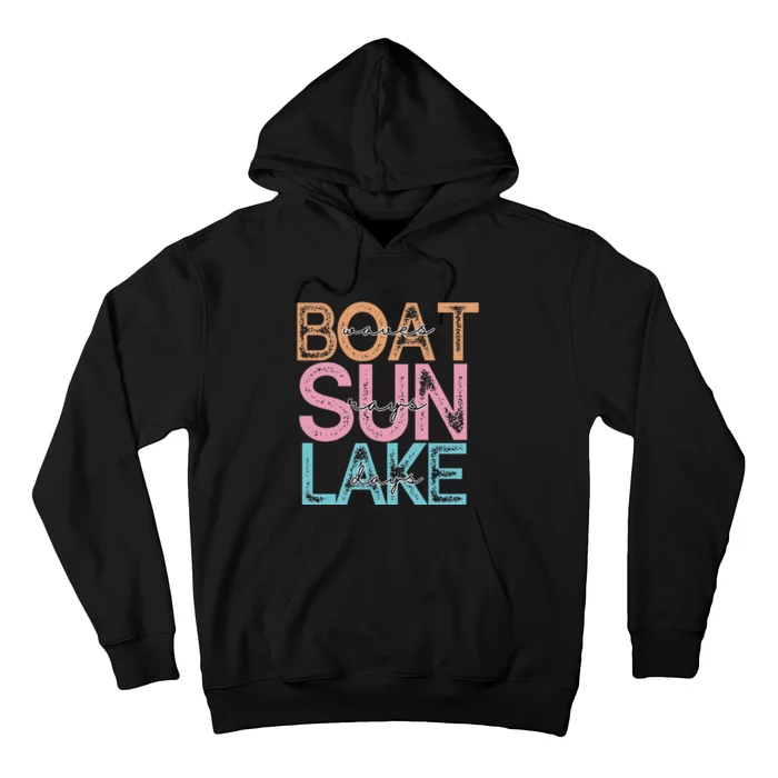 Boat Waves Sun Rays Lake Days Summer Fun Hoodie