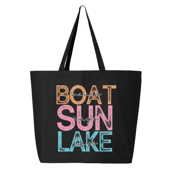 Boat Waves Sun Rays Lake Days Summer Fun 25L Jumbo Tote