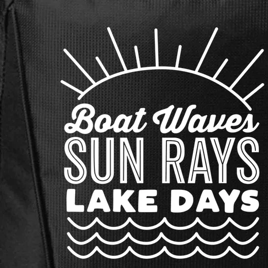 Boat Waves Sun Rays Lake Day Funny Outdoor Lover Gift City Backpack