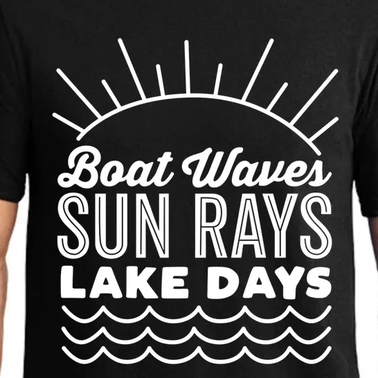 Boat Waves Sun Rays Lake Day Funny Outdoor Lover Gift Pajama Set