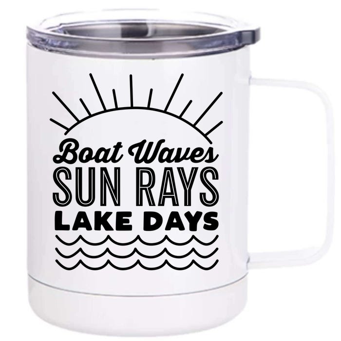 Boat Waves Sun Rays Lake Day Funny Outdoor Lover Gift Front & Back 12oz Stainless Steel Tumbler Cup