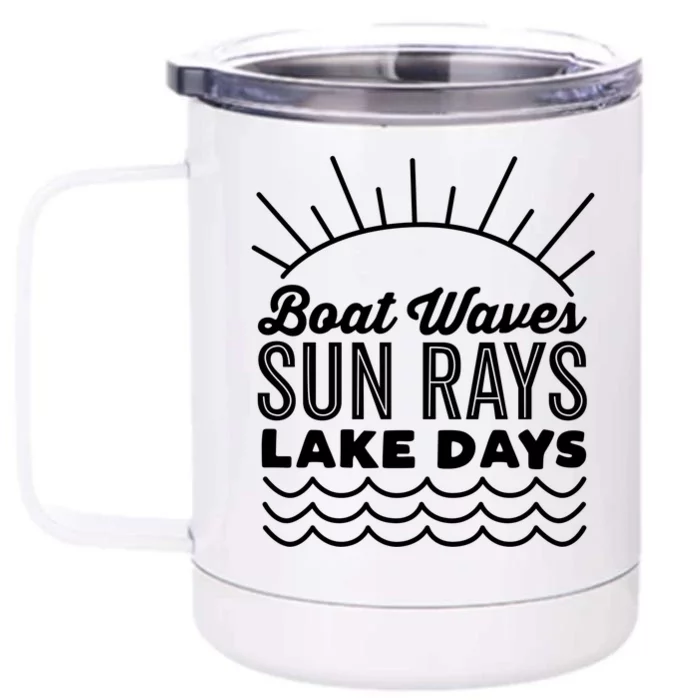 Boat Waves Sun Rays Lake Day Funny Outdoor Lover Gift Front & Back 12oz Stainless Steel Tumbler Cup