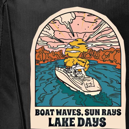 Boat Waves Sun Rays Lake Days Meaningful Gift City Backpack