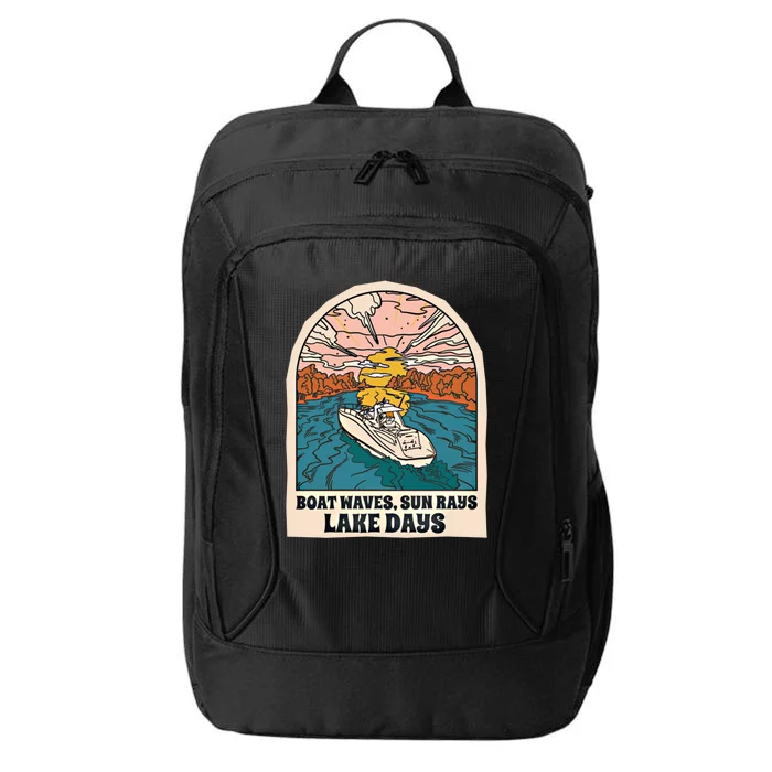 Boat Waves Sun Rays Lake Days Meaningful Gift City Backpack