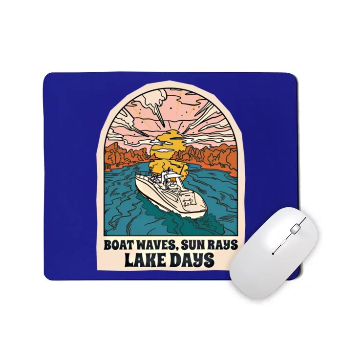 Boat Waves Sun Rays Lake Days Meaningful Gift Mousepad