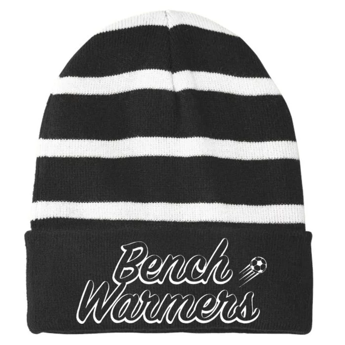 Bench Warmers Soccer Sports Striped Beanie with Solid Band