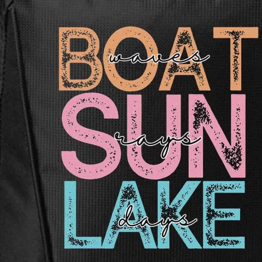 Boat Waves Sun Rays Lake Days Summer Fun City Backpack