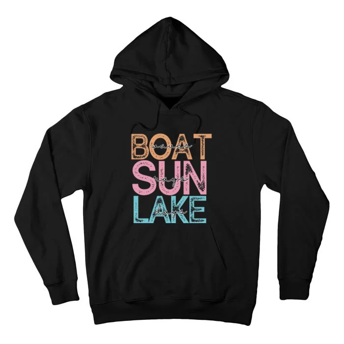 Boat Waves Sun Rays Lake Days Summer Fun Tall Hoodie