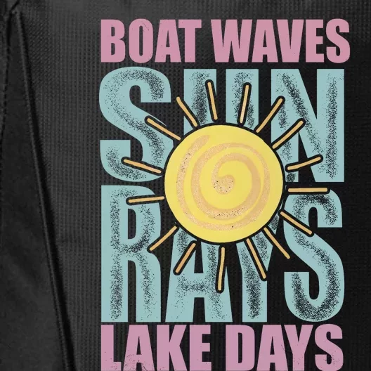 Boat Waves Sun Rays Lake Days City Backpack