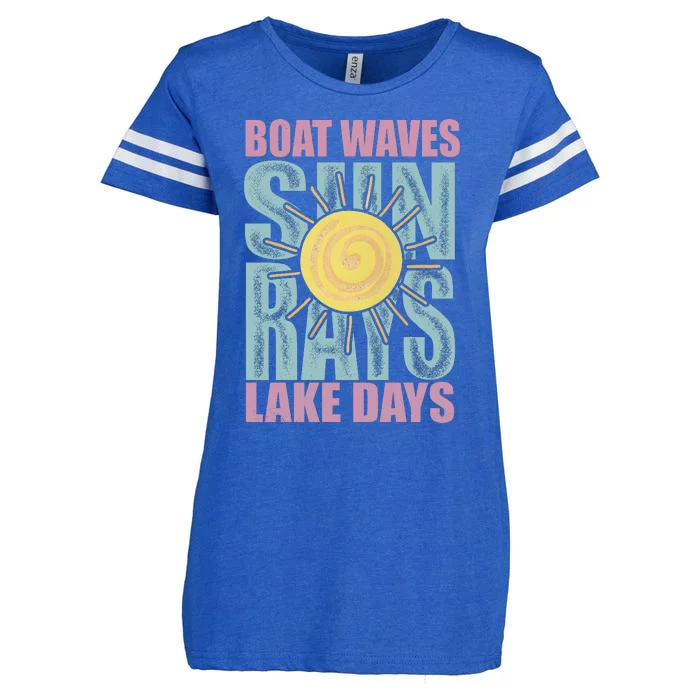 Boat Waves Sun Rays Lake Days Enza Ladies Jersey Football T-Shirt