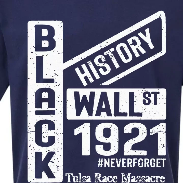 Black Wall Street Black Wealth Tulsa 1921 Race Massacre Sueded Cloud Jersey T-Shirt