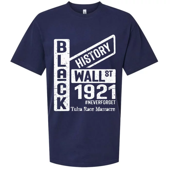 Black Wall Street Black Wealth Tulsa 1921 Race Massacre Sueded Cloud Jersey T-Shirt