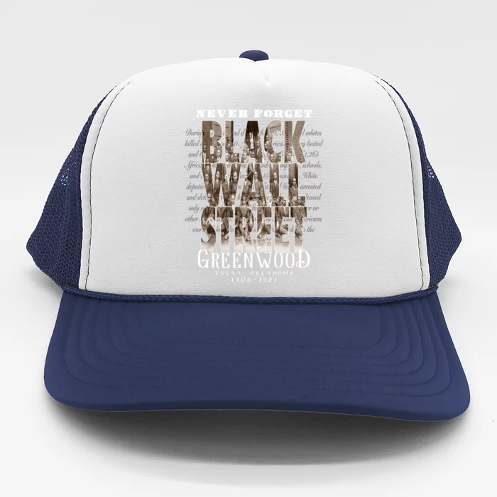 Black Wall Street Tonal Vintage Tulsa Oklahoma Black History Gift Trucker Hat