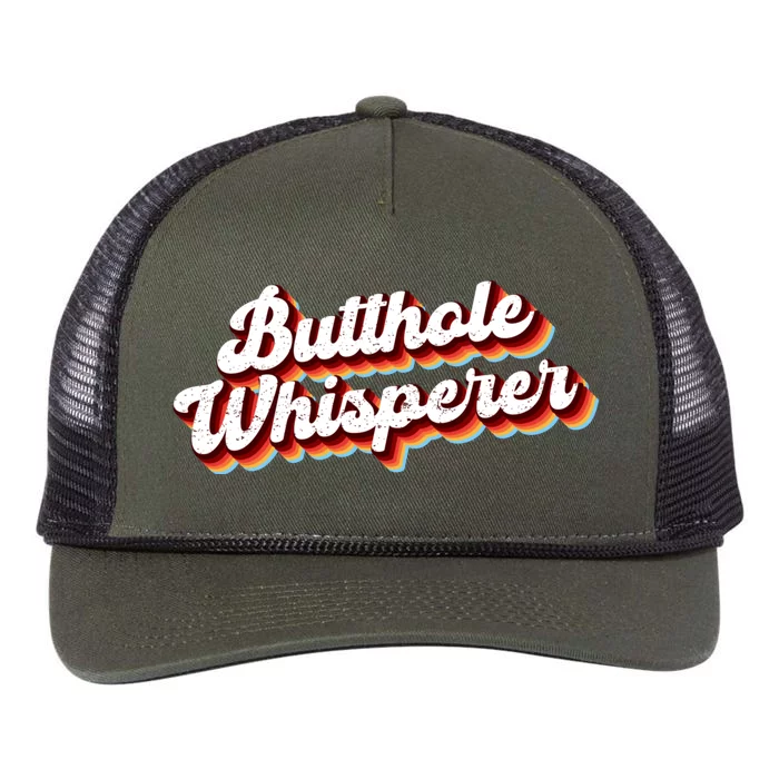 Butthole Whisperer Sarcastic Jokes Retro Funny Retro Rope Trucker Hat Cap