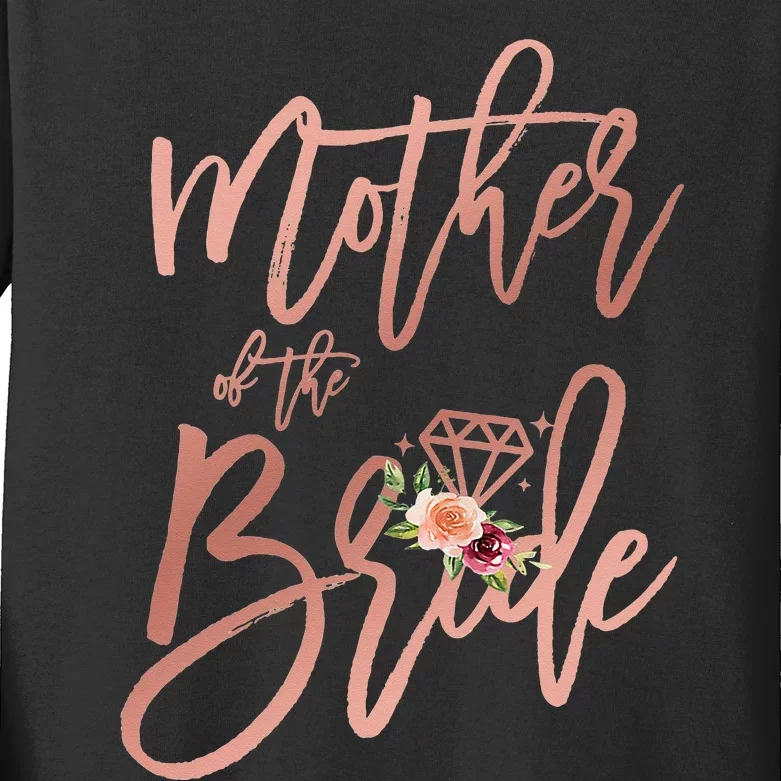 Bridal Wedding Shower Gift Mom Mother of the Bride Floral Kids Long Sleeve Shirt