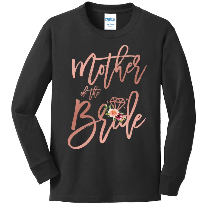 Bridal Wedding Shower Gift Mom Mother of the Bride Floral Kids Long Sleeve Shirt