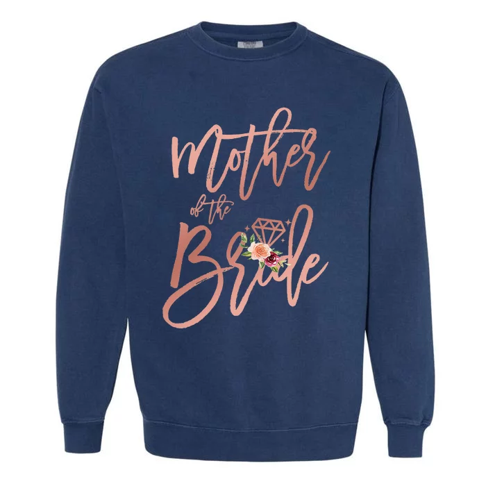 Bridal Wedding Shower Gift Mom Mother of the Bride Floral Garment-Dyed Sweatshirt