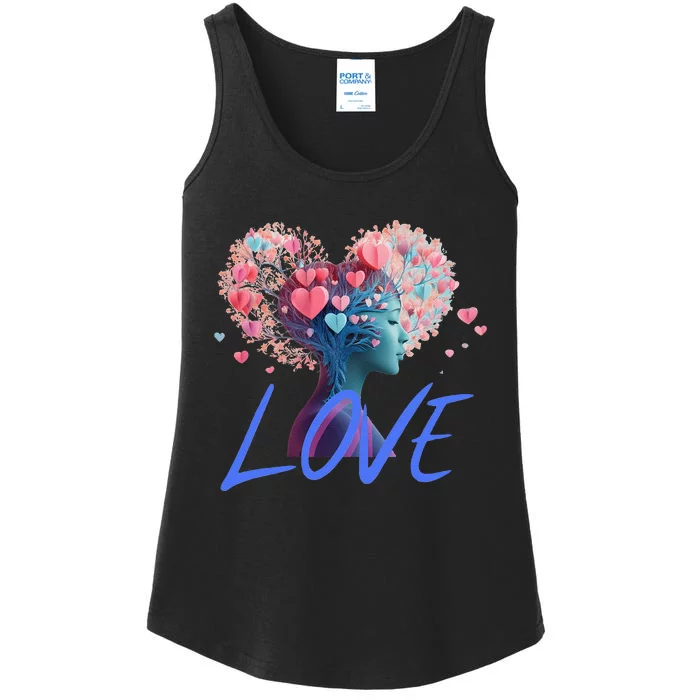 Beautiful Woman Send Love Form Heart To Family Boyfriend Ladies Essential Tank