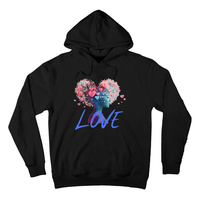 Beautiful Woman Send Love Form Heart To Family Boyfriend Tall Hoodie