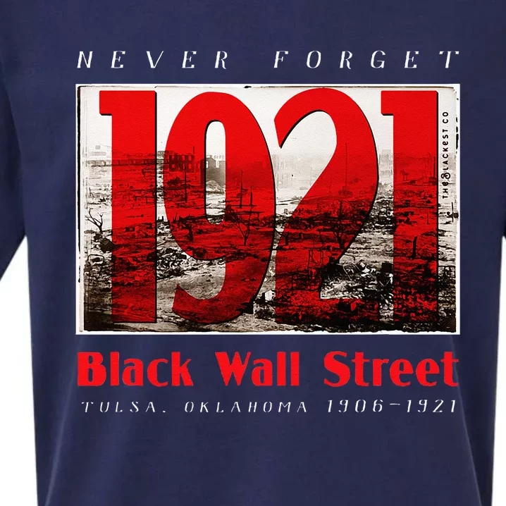 Black Wall Street 1921 Greenwood Tulsa Black History Sueded Cloud Jersey T-Shirt