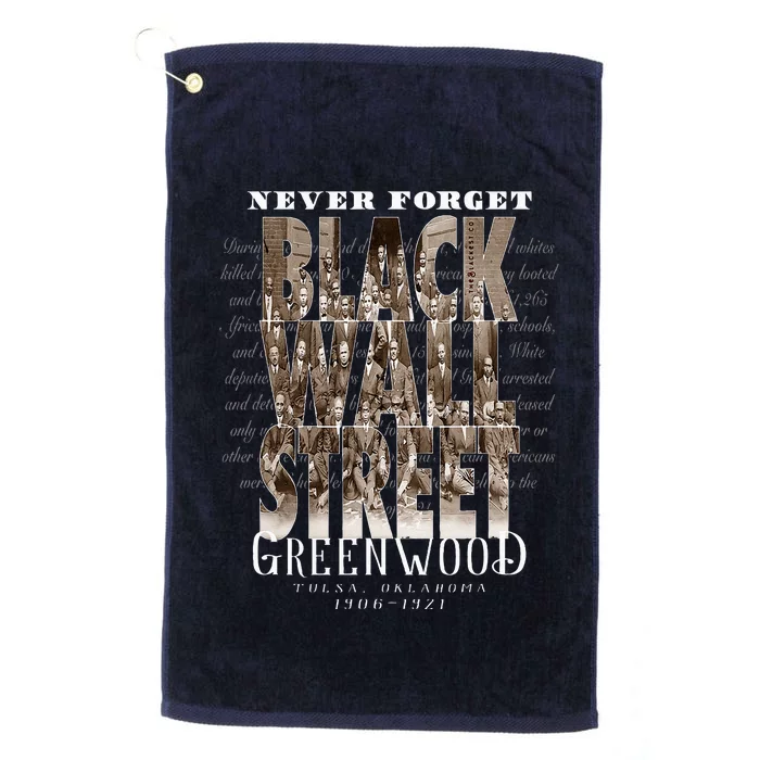 Black Wall Street Tonal Vintage Tulsa Oklahoma Black History Platinum Collection Golf Towel