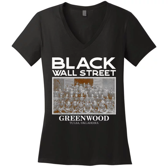 Black Wall Street Vintage History Black Success Women's V-Neck T-Shirt