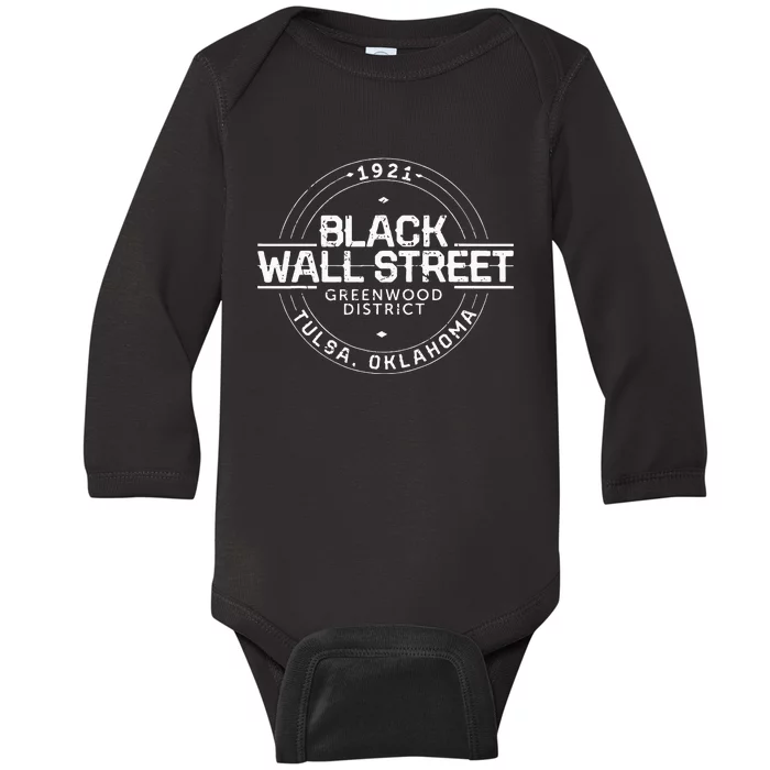 Black Wall Street Greenwood District Tulsa Oklahoma 1921 Baby Long Sleeve Bodysuit