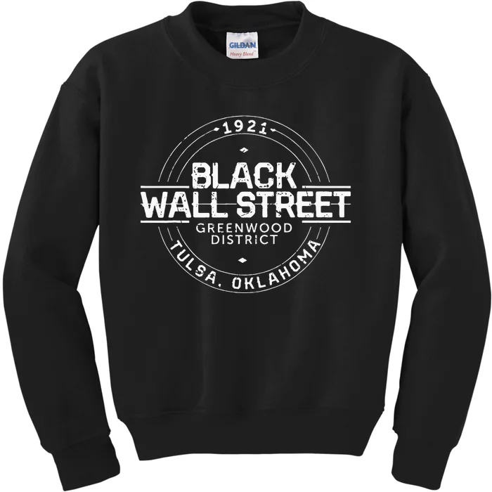 Black Wall Street Greenwood District Tulsa Oklahoma 1921 Kids Sweatshirt