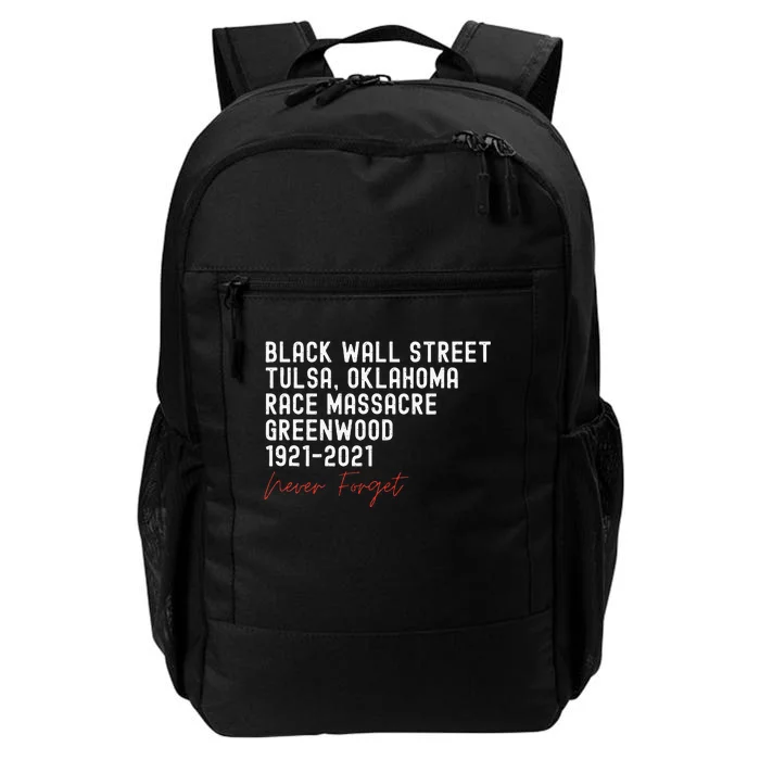 Black Wall Street. Tulsa Race Massacre Centennial. Greenwood Daily Commute Backpack