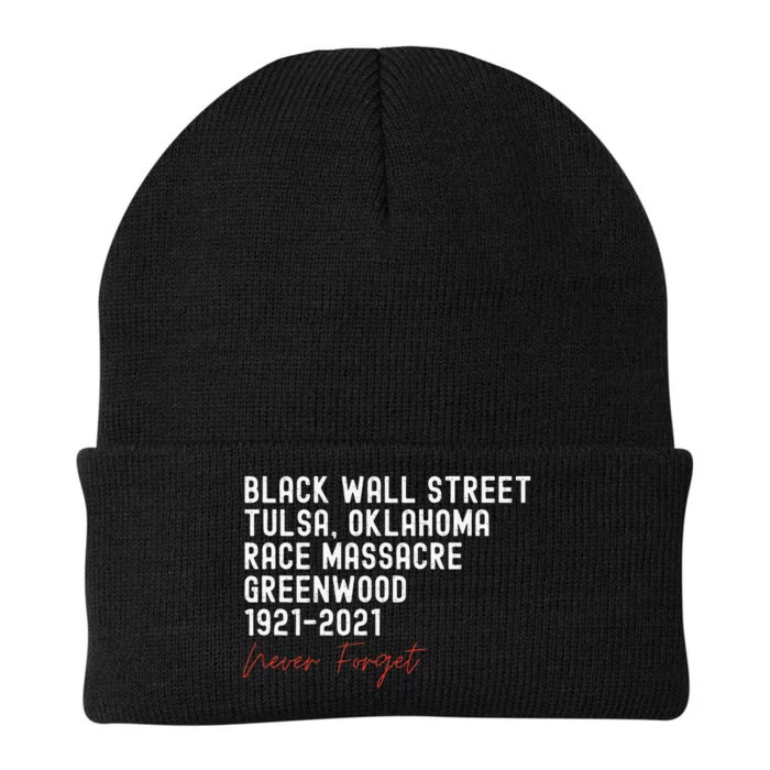 Black Wall Street. Tulsa Race Massacre Centennial. Greenwood Knit Cap Winter Beanie