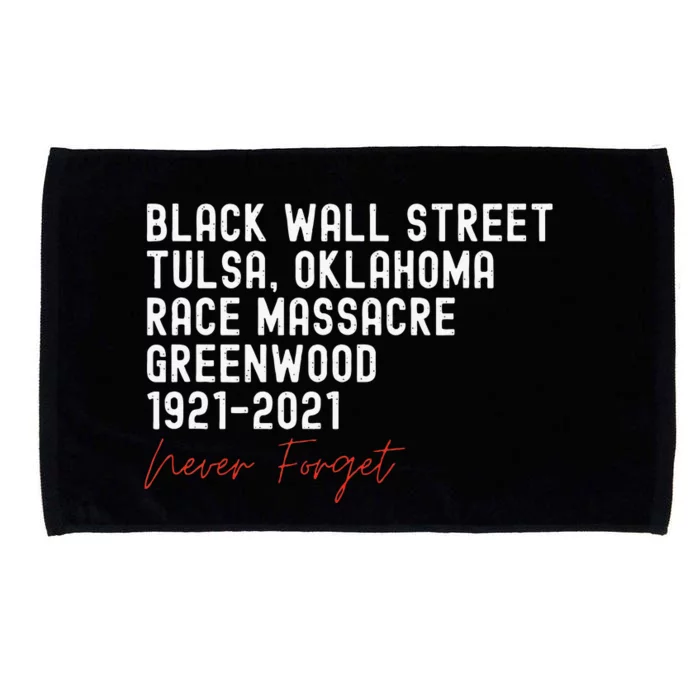 Black Wall Street. Tulsa Race Massacre Centennial. Greenwood Microfiber Hand Towel