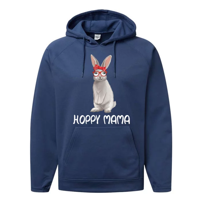 Bunny With Sunglasses And Bandana Bunny Mom Hoppy Mama Gift Performance Fleece Hoodie