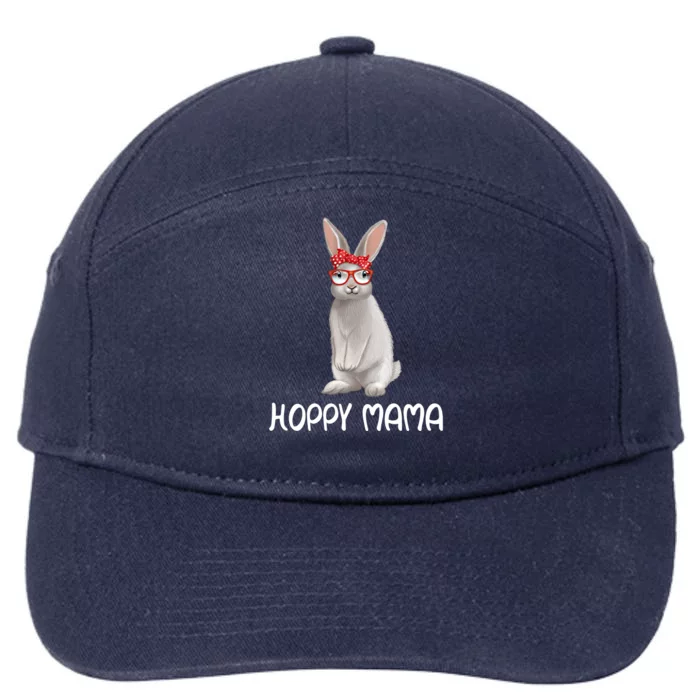 Bunny With Sunglasses And Bandana Bunny Mom Hoppy Mama Gift 7-Panel Snapback Hat