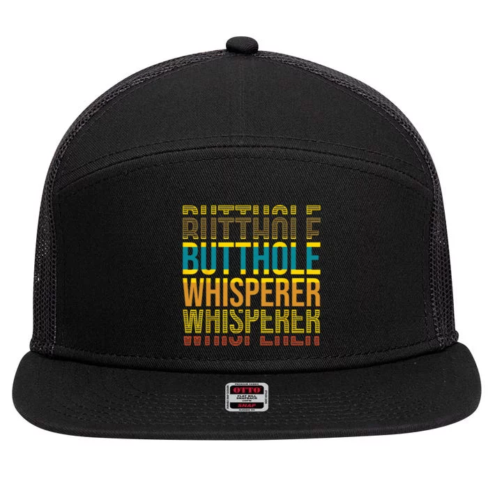 Butthole Whisperer Sarcastic Jokes Retro Funny Jokes Sarcastic 7 Panel Mesh Trucker Snapback Hat