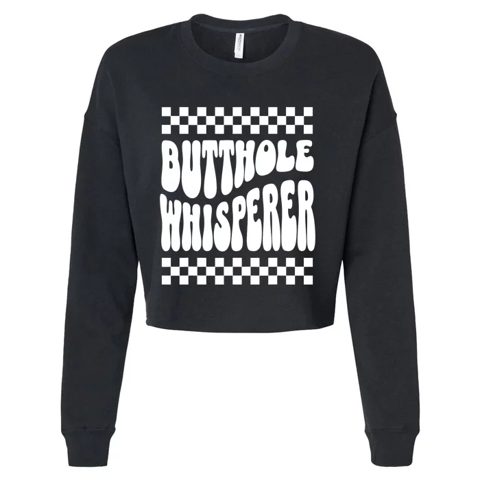 Butthole Whisperer Sarcastic Jokes Retro Cropped Pullover Crew