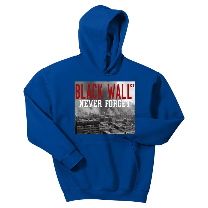 Black Wall Street Never Forget Our History Black Wall Street Gift Kids Hoodie