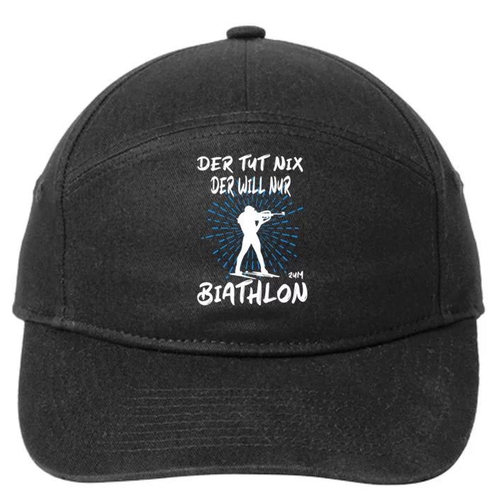 Biathlon Winter Sport Biathlet Funny Biathlon 7-Panel Snapback Hat