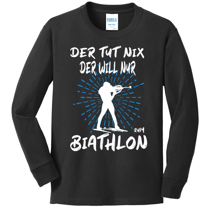 Biathlon Winter Sport Biathlet Funny Biathlon Kids Long Sleeve Shirt