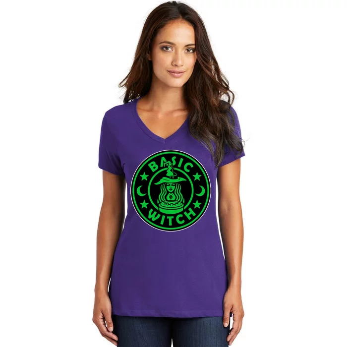 Basic Witch Spooky Halloween Funny Women's V-Neck T-Shirt