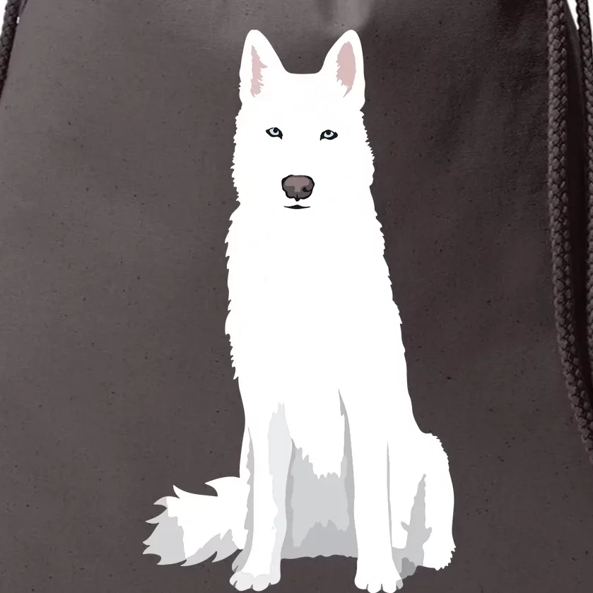 Beautiful White Siberian Husky Sweet White Snow Dog Drawstring Bag