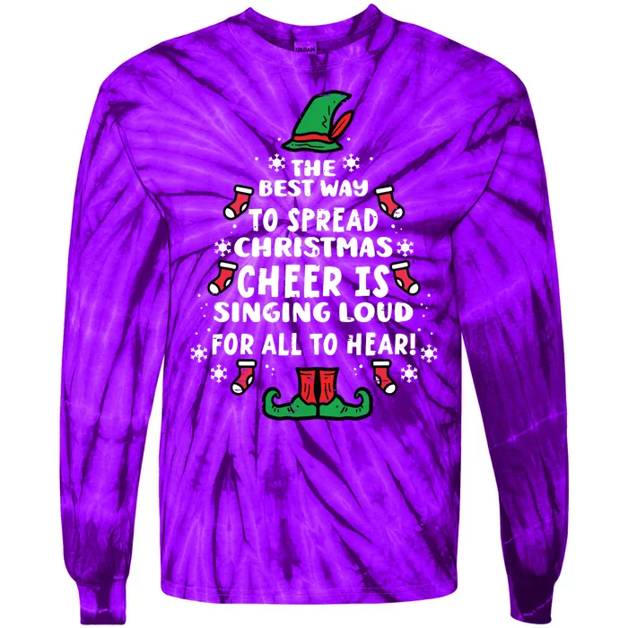 Best Way To Spread Christmas Cheer Funny Xmas Women Tie-Dye Long Sleeve Shirt