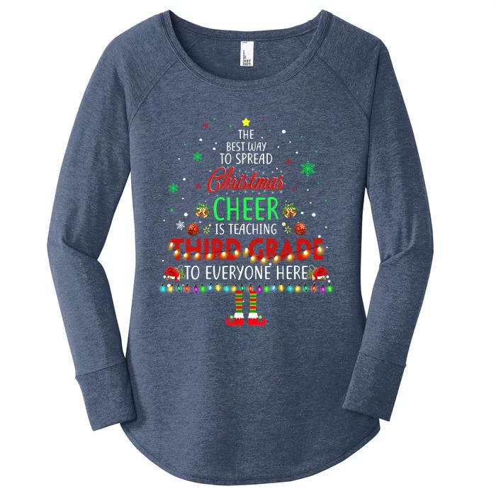 Best Way To Spread Christmas Cheer Is Teaching Third Grade Funny Gift Women's Perfect Tri Tunic Long Sleeve Shirt