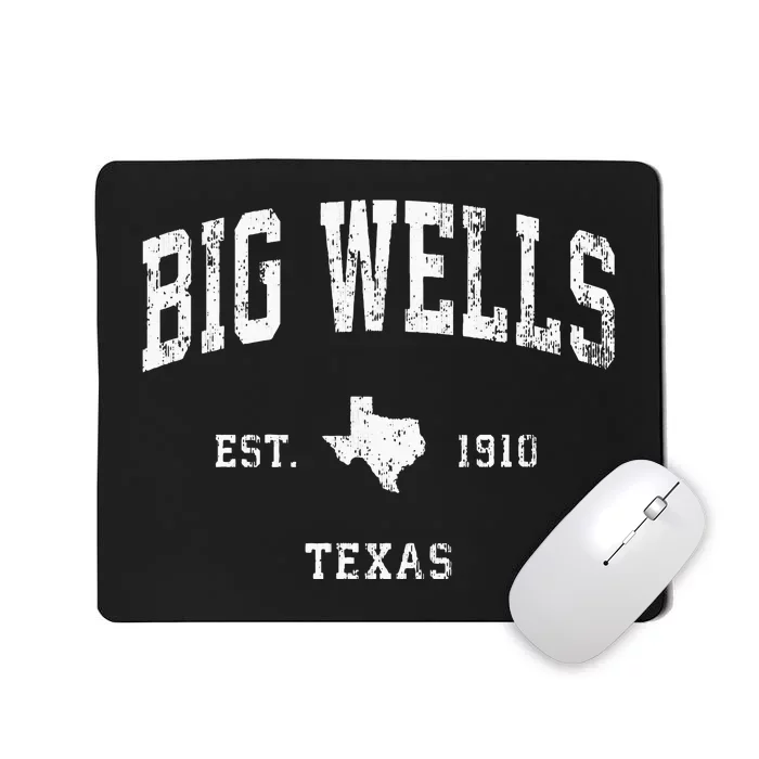 Big Wells Texas Tx Vintage Athletic Sports Design Mousepad