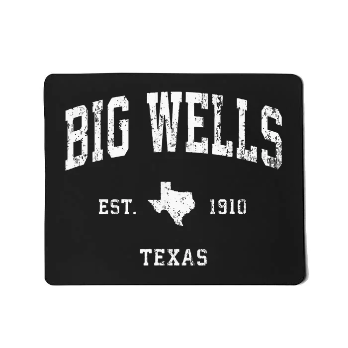 Big Wells Texas Tx Vintage Athletic Sports Design Mousepad