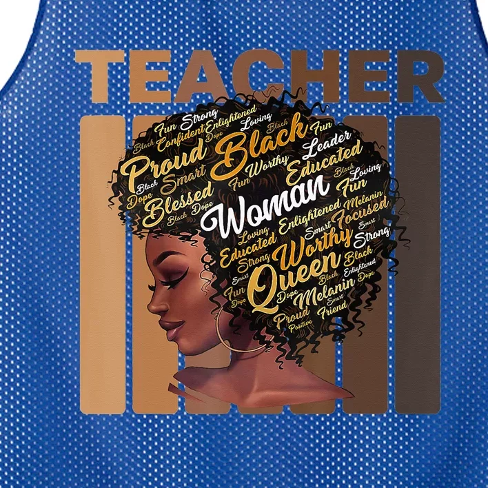 Black Woman Teacher Afro Smart African American Love Melanin Mesh Reversible Basketball Jersey Tank