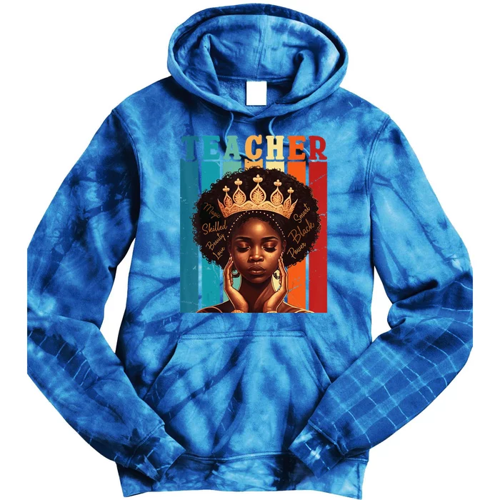 Black Woman Teacher Afro Smart African American Love Melanin Tie Dye Hoodie